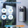 Doorbell Camera Wireless , 1080P Video Doorbell with Chime, Front Door Camera, 2-way Audio, Instant Alert,PIR Motion Detection,Night Vision,Battery-Powered Smart Doorbell