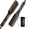 Hair Straightener Brush, Ionic Hair Straightening Brush with LED Display Screen, Plastic