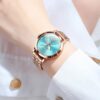 Women Watch Fashion Rose Gold Diamond Analog Quartz Female Watch for Women Luxury Dress Ladies Stainless Steel Luminous Waterproof Date Wrist Watches Green Dial