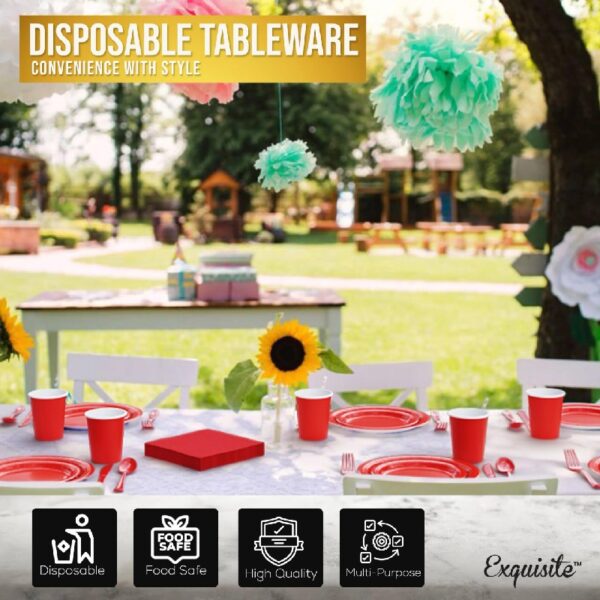 Exquisite 350 Piece Easter Plastic Disposable Party Plates & Dinnerware Combo Set