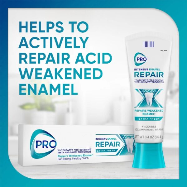 (4 pack) Intensive Enamel Repair Toothpaste for Sensitive Teeth and Cavity Protection - 3.4 Oz x 2, Extra Fresh