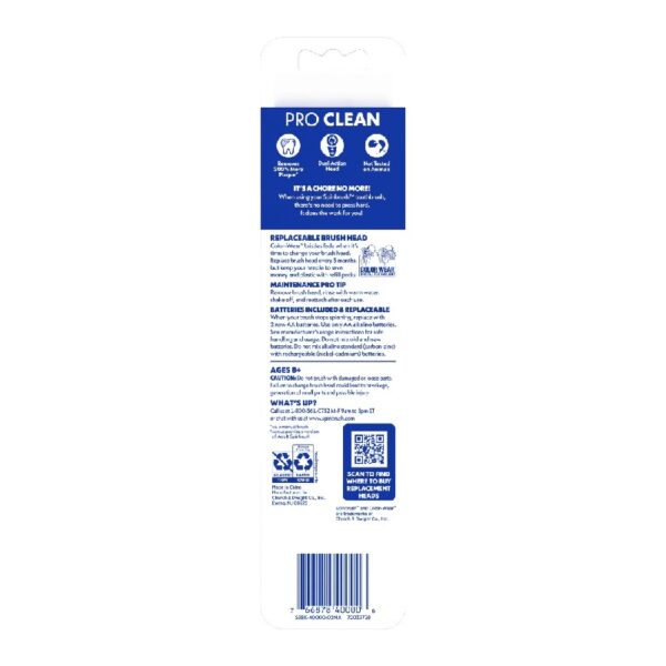 (3 pack) NEW PRO CLEAN Battery Powered Electric Toothbrush for Adults, Soft Bristles,  Blue,  1 Count