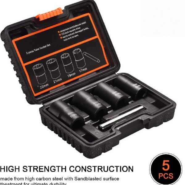TW6009 Twist Socket 4 in Socket Size, 1/2 in Drive Size, Deep, 5 Piece