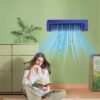 Portable Wall Mounted Airs Conditioners, No Drilling Kitchen Wall Air Conditioner Fan, 2025 New Plug in Air Conditioner, Wall Mounted Fan, for Kitchen, Bedroom, Office (Blue)