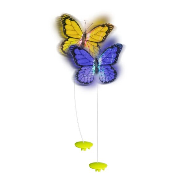All For Paws Interactive Cat Toys, Fluttering Butterfly Automatic Cat Teasing Toy with 2 Replacement Butterflies