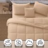 Lux Decor Collection 5 Piece Queen Down Alternative Comforter Set, Washable Duvet Bedding Set - Quatrefoil Navy
