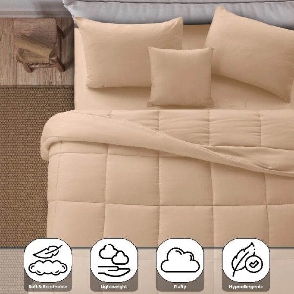 Lux Decor Collection 5 Piece Queen Down Alternative Comforter Set, Washable Duvet Bedding Set - Quatrefoil Navy