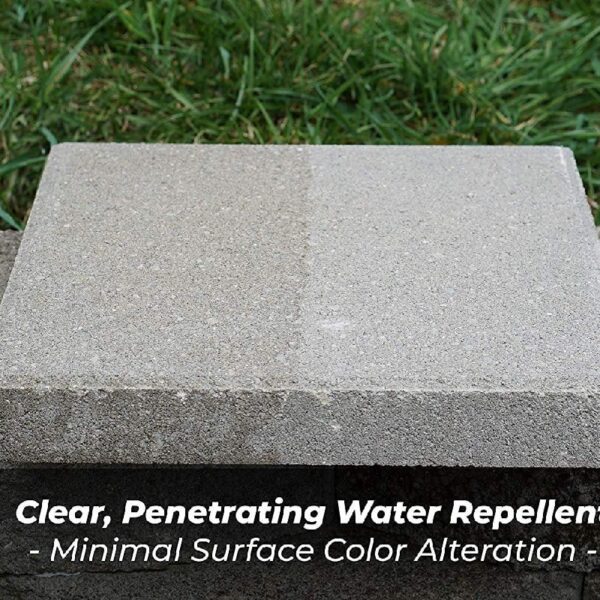 1 Gallon Penetrating Concrete Sealer for Driveways, Patios, Sidewalks - Clear Water-Based Silane Siloxane Sealer Water Repellent