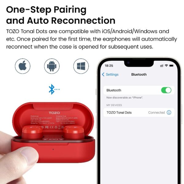 T12 in-Ear Wireless Earbuds Bluetooth 5.3 Headphones with 32EQ Mode,Stereo Bass Bluetooth Earbuds with ENC Noise Cancelling Mic,55H Play,IPX8 Waterproof,Wireless Charging for Home,Sports,Travel