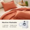 King Size Comforter Set Burnt Orange, 7 Pieces Lightweight King Bedding Sets Boho with Comforter, Sheets, Pillowcases & Shams