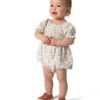 By Gerber Baby Girl Bubble Romper with Flutter Sleeves, Sizes 0/3 Months - 24 Months