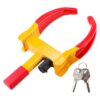 Heavy Duty Trailer Lock Wheel Clamp, Universal Security Tire Lock, Adjustable Anti Theft Lock for Trailers SUV Boats ATVs Motorcycles Golf Cart