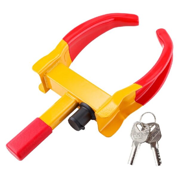 Heavy Duty Trailer Lock Wheel Clamp, Universal Security Tire Lock, Adjustable Anti Theft Lock for Trailers SUV Boats ATVs Motorcycles Golf Cart