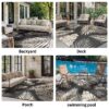 6'x9' Outdoor Rugs Patio Waterproof Outside Mat Reversible Plastic Camping Carpet,Black & Brown