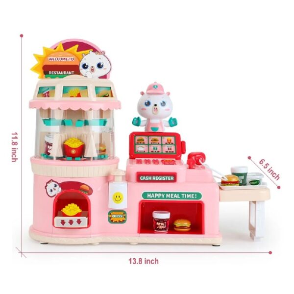 46PCS Upgraded Cash Register Playset for Kids, Cashier Register Toy, Kids Pretend Play Cash Register Toys with Scanner, Shopping Cart, Calculator, Play Food, Toys for Girls 3 6 Years-Green