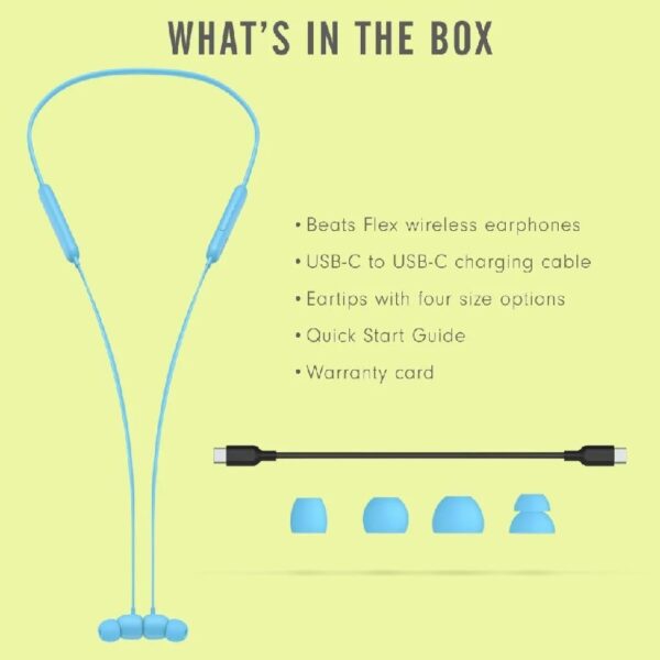 Beats Flex Wireless Earphones Apple W1 Headphone Chip, Blue (Latest Model)