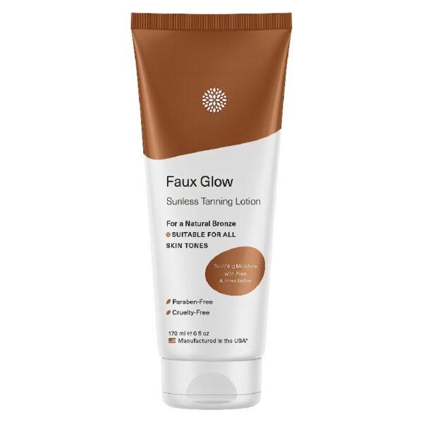 Sunless Tanning Lotion Organic Self Tanner for Skin Face & Body Glow, 6 fl Oz
