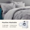 Dorm Bedding Twin Comforter Set - 5 Pieces Pintuck Bed in A Bag with Comforters, Sheets, Pillowcases & Shams