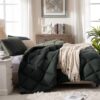 3 Pieces Bed in a Bag Comforter Set Duvet Insert,Reversible,Red/Black,Full Size Comforter Set-200GSM