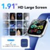 Smart Watch Fits for Android and iPhone, IP68 Waterproof Smartwatch for Women Men 100+ Sports Modes 1.91-inch Fitness Tracker, Smart Watch with Bluetooth Call(Answer/Make Calls), for Gift Black