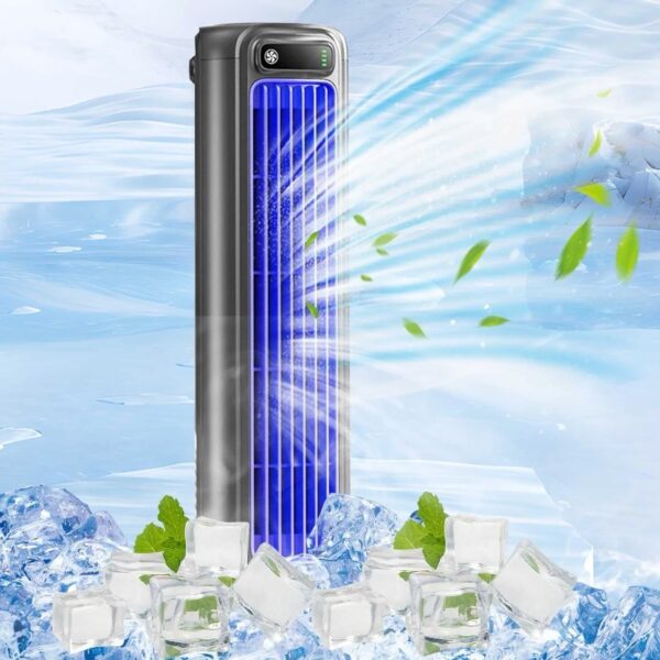 Portable Wall Mounted Airs Conditioners, No Drilling Kitchen Wall Air Conditioner Fan, 2025 New Plug in Air Conditioner, Wall Mounted Fan, for Kitchen, Bedroom, Office (Blue)