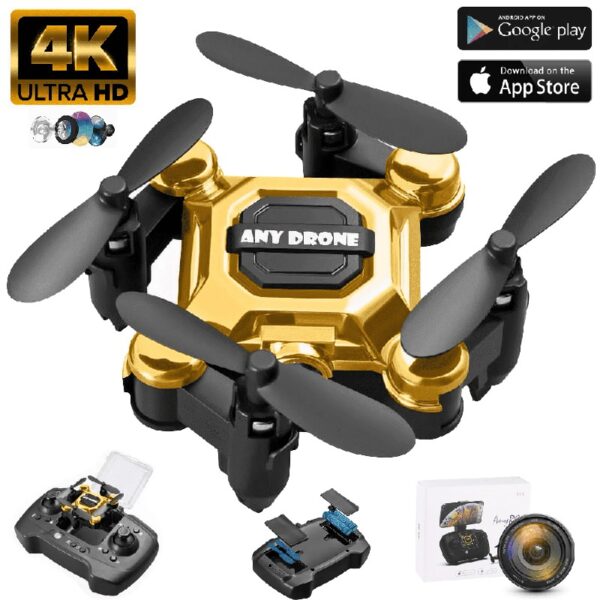 4K Foldable Mini Drone for Kids, Drone with Camera, Portable RC Quadcopter with Altitude Hold 3D Flips and Headless Mode Easy to Fly