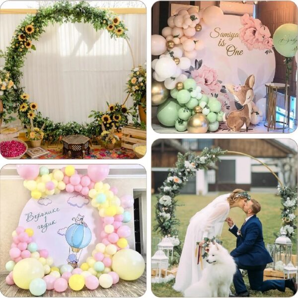 7.2FT Round Aluminum Alloy Backdrop Stand Balloon Arch Kit for Weddings Birthdays Graduations Photo Background