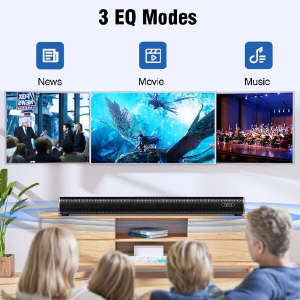 S20L Sound Bars for TV, 3D Surround Sound System TV Sound Bar, 2.1 ch Home Theater Audio with Built-in Subwoofer,50W TV Speakers | HDMI ARC, Bluetooth, Optical, RCA, USB & AUX Wall Mountable