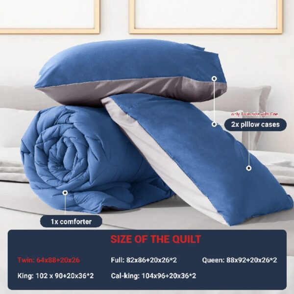 3 Pieces Bed in a Bag Comforter Set Duvet Insert,Reversible,Red/Black,Full Size Comforter Set-200GSM