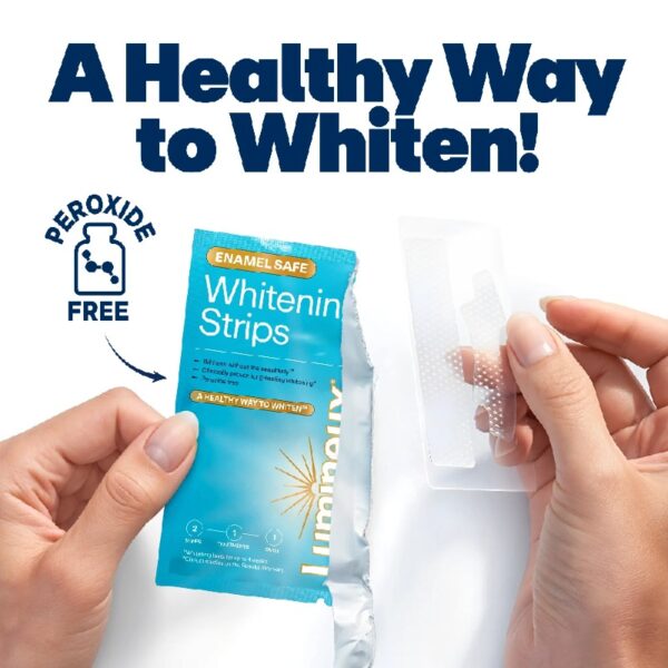 Enamel-Safe & Peroxide-Free Teeth Whitening Strips, Dentist Formulated, 14-Pack