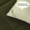 Light Weight Down Alternative Comforter Set, Queen, Green, Reversible