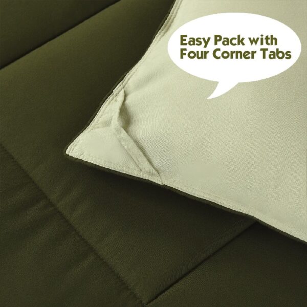 Light Weight Down Alternative Comforter Set, Queen, Green, Reversible