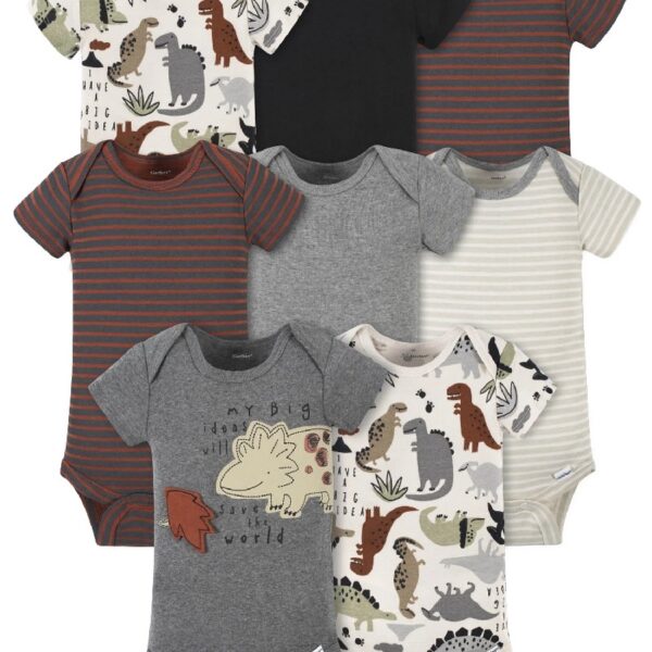 Baby Boy Short Sleeves Onesies Bodysuits, 8-Pack, Sizes Newborn-12M
