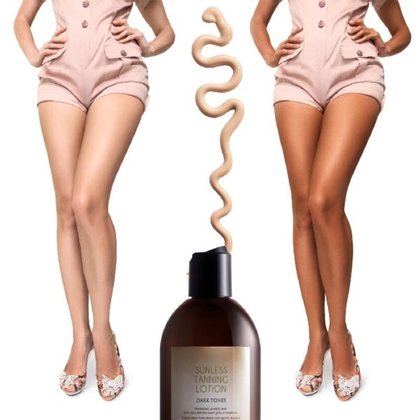 Sunless Dark Tones, Indoor Self Tanner, Self Tanning Lotion with Bronzer, Sun Kiss Glow, 8 fl oz
