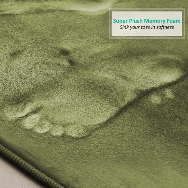 Nestl Set of 3 Absorbent Memory Foam Bath Mat Bathroom Rugs, Gray, Large 20
