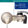 PLUS Faucet Mount Water Filtration System, Horizontal, Black/Chrome, PFM200B