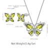 Purple Butterfly Jewelry Amethyst February Birthstone Jewelry Set Fine Necklace/Earrings 925 Sterling Silver Women Birthday Mother's Day Gifts