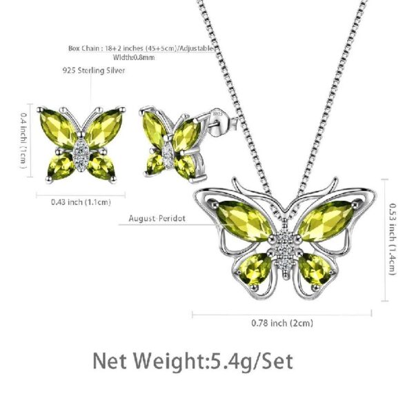 Purple Butterfly Jewelry Amethyst February Birthstone Jewelry Set Fine Necklace/Earrings 925 Sterling Silver Women Birthday Mother's Day Gifts