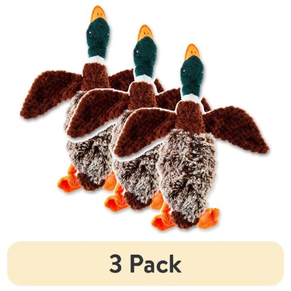 (3 pack) Vibrant Life Plush Duck Dog Toy with Honker