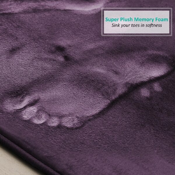 Nestl Set of 3 Absorbent Memory Foam Bath Mat Bathroom Rugs, Gray, Large 20
