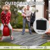Outdoor Rug Carpet 6'x9' Waterproof Reversible Patio Rug Portable Modern Abstract Indoor Outdoor Rug Plastic Straw Rug for RV Camping Garden Picnic Deck Backyard Porch Decor Gray and White