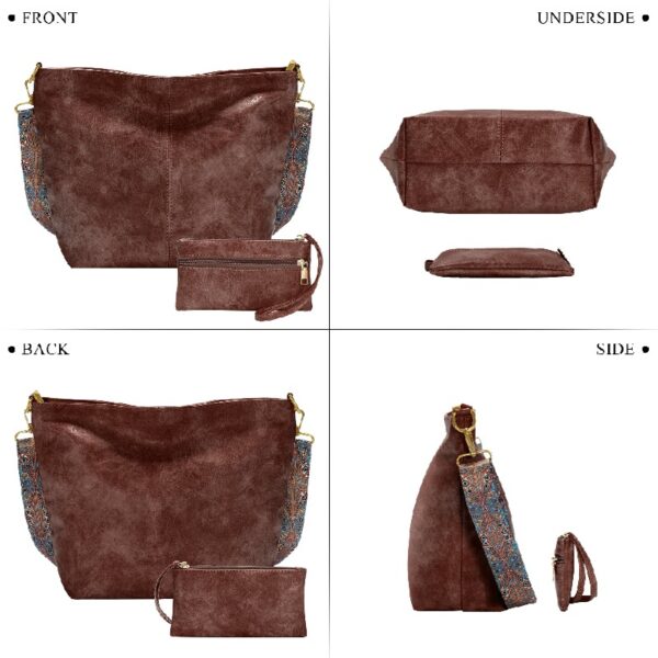Hobo Bags for Women Crossbody Handbags Guitar Strap Shoulder Bucket Bag Vegan Leather Purse Trendy Boho Tote Purses