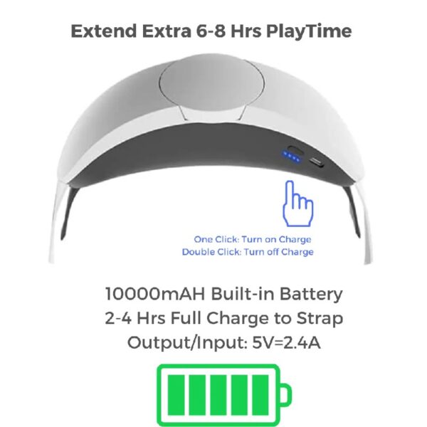 Elite Strap Battery 10000mAH for Meta Quest 2 Extend 8hrs Playtime, Replacement for Elite Head Strap