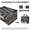 6'x9' Outdoor Rugs Patio Waterproof Outside Mat Reversible Plastic Camping Carpet,Black & Brown