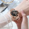 Women Watch Fashion Rose Gold Diamond Analog Quartz Female Watch for Women Luxury Dress Ladies Stainless Steel Luminous Waterproof Date Wrist Watches Green Dial