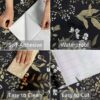 17.3-in x 393-in Floral Wallpaper Peel and Stick Floral Black Wallpaper Self Adhesive Flower Wall Paper Contact Paper Home Decor Wall Covering Old Furniture Renovation