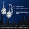 Gem Stone King 925 Sterling Silver Oval Cabochon White Simulated Opal Earrings for Women (2.10 Cttw, Oval 8X6MM)