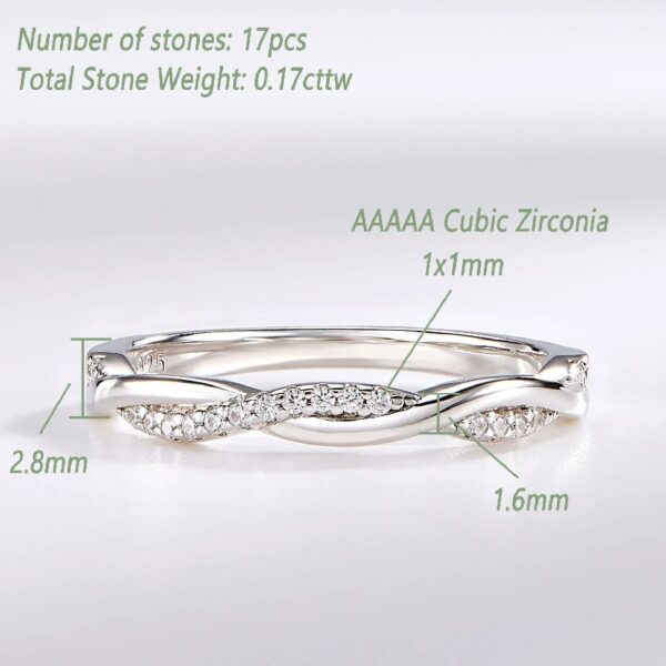 1 Carat Wedding Ring Sets Infinity Band Princess Sterling Silver Rings for Women CZ Size 7