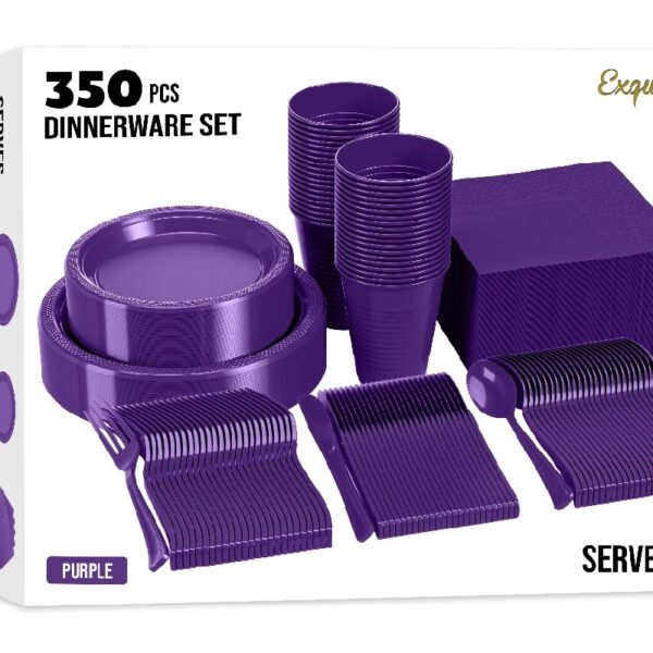 Exquisite 350 Piece Easter Plastic Disposable Party Plates & Dinnerware Combo Set