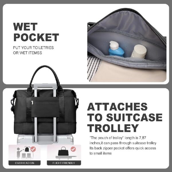 6cc27f65058a4d919f39b32d01769acf Weekender Bags for Women, Travel Duffel Bags with Shoe Compartment,Personal Item Travel Bag for Airlines, Carry on Overnight Tote Bag for women,Beige&Brown